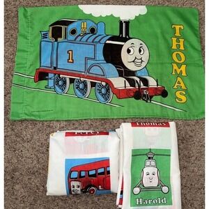 Vintage 1992 Thomas The Train Twin Sheet Set Fitted‎ & Flat Read